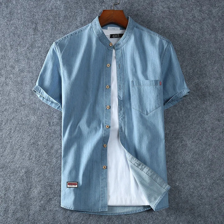 Modern Mandarin Denim Shirt™