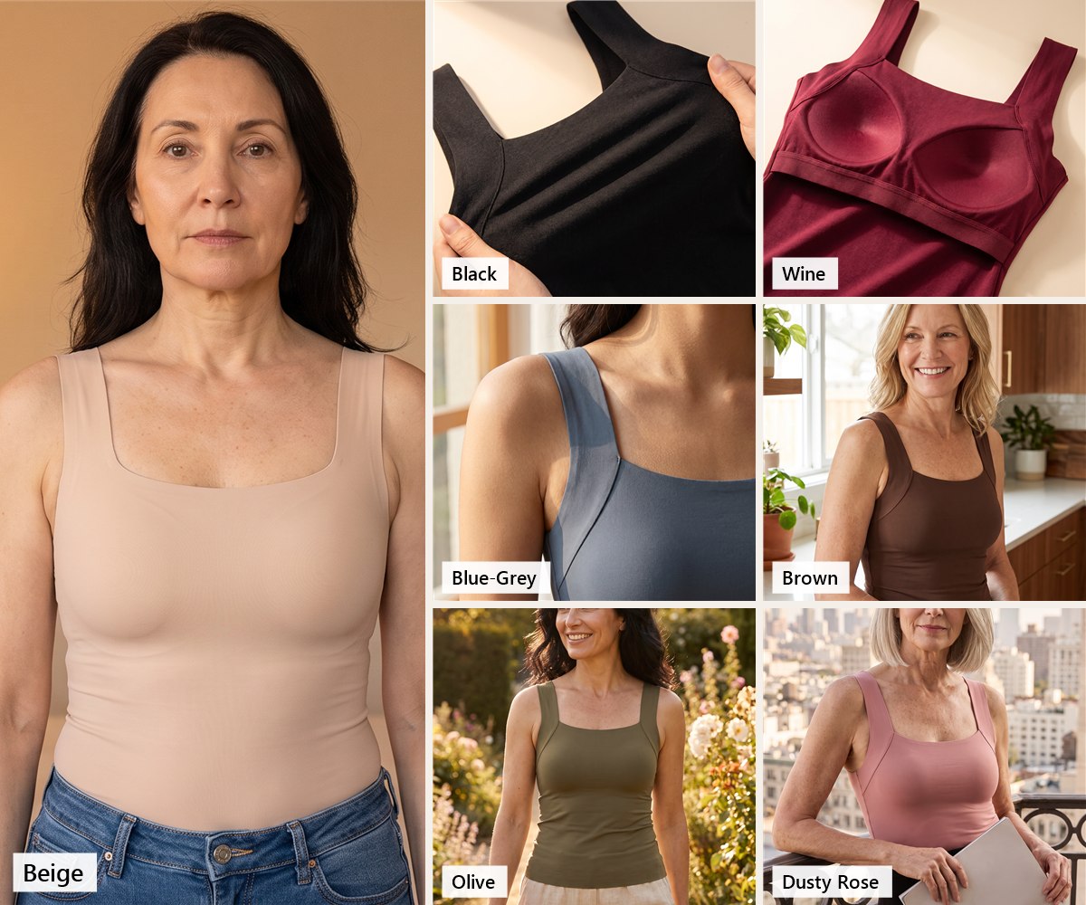 The Everyday Bra Tank in all seven colours