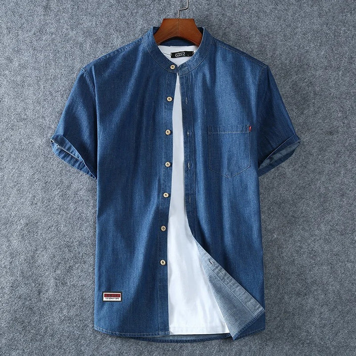 Modern Mandarin Denim Shirt™