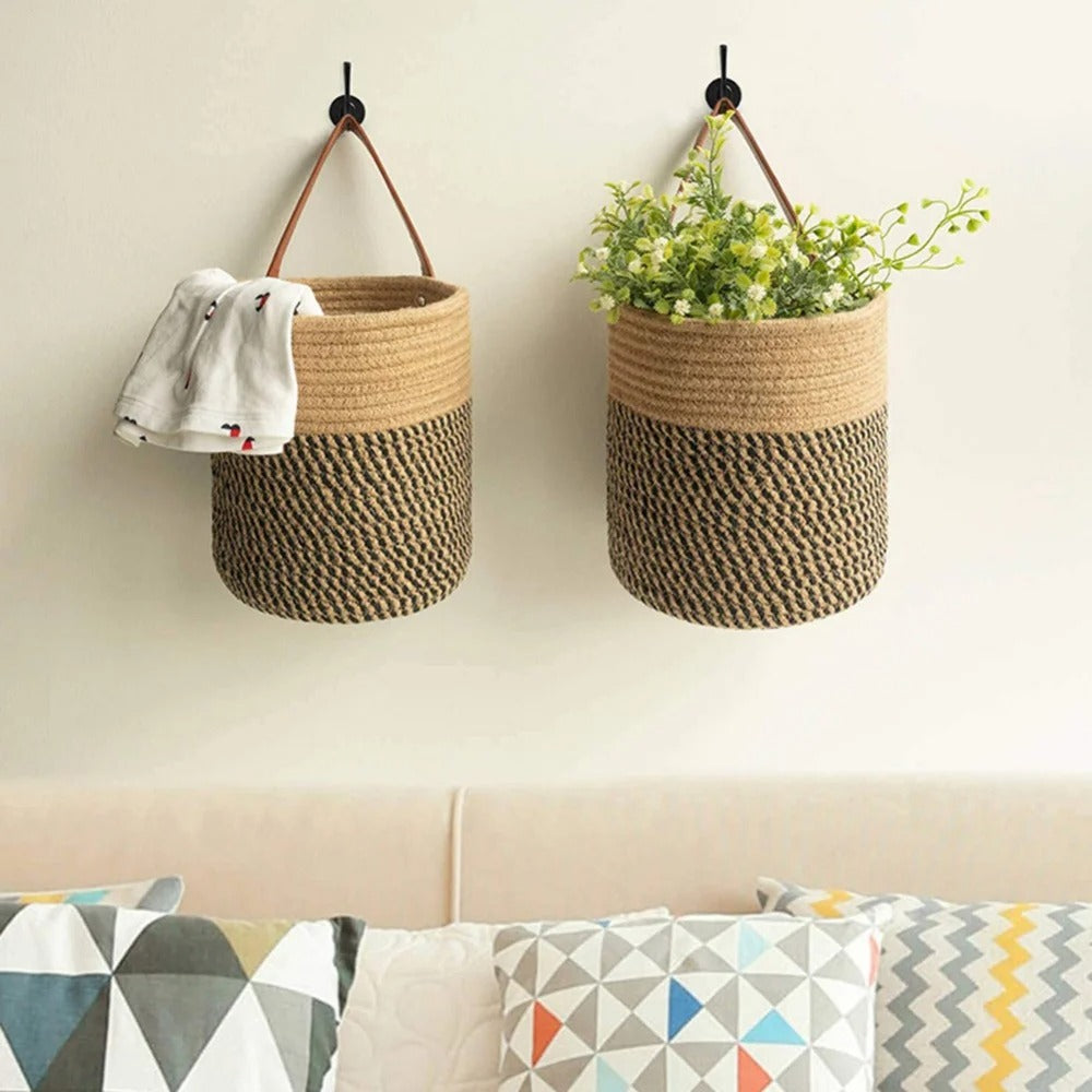 Handwoven Hanging Storage Baskets