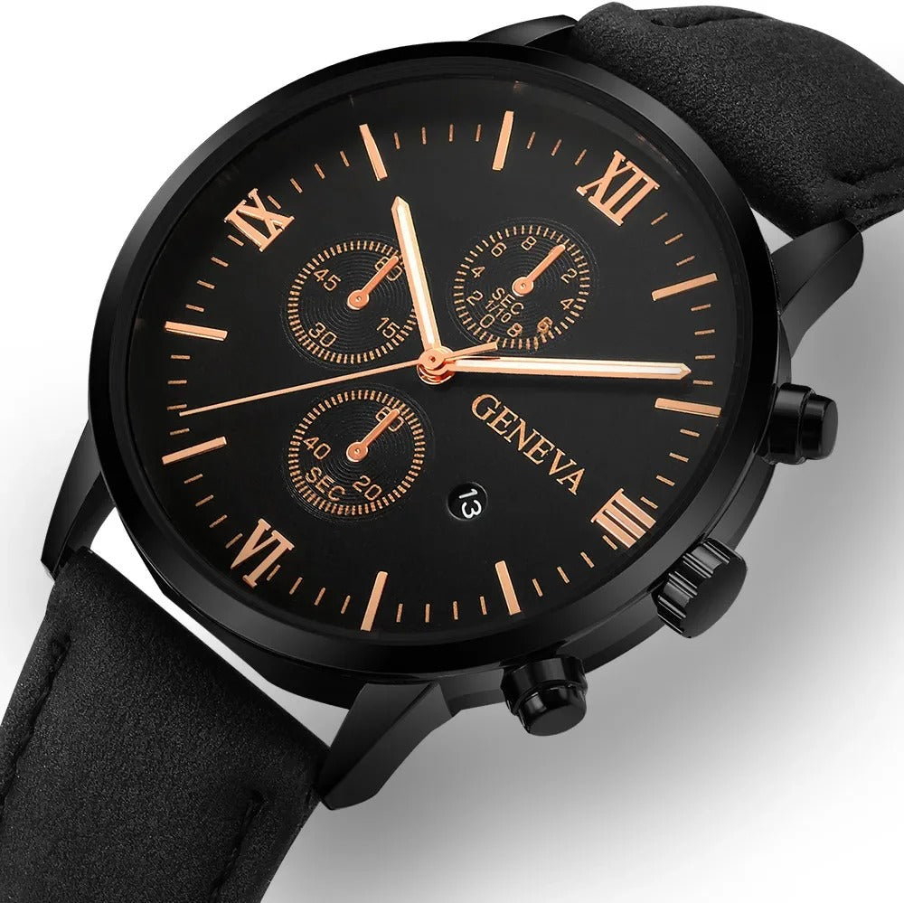 Geneva™ Classic Chronograph Watch-Wilo Wale