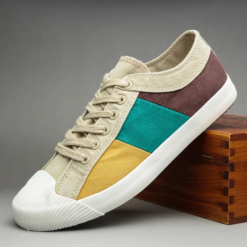 Retroblock Low Canvas Sneakers-Wilo Wale