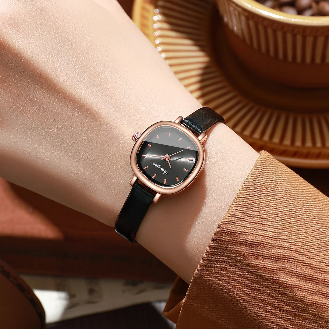 Lennox Square-Dial Leather Watch