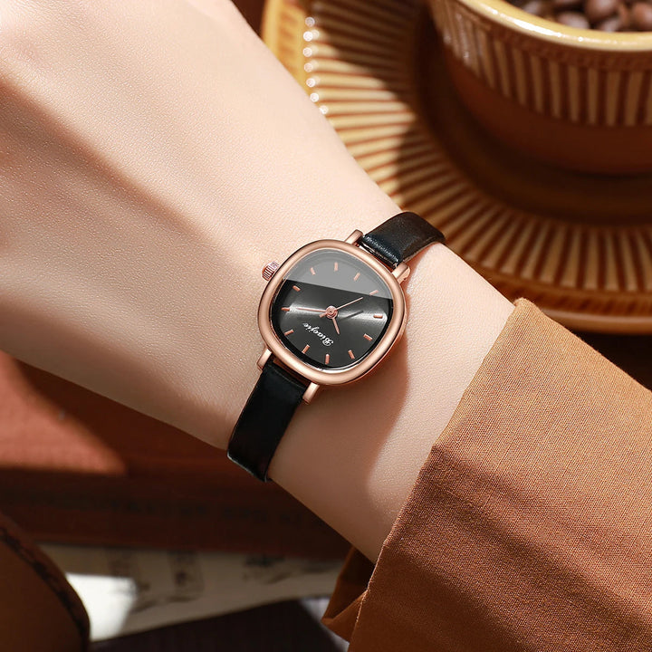 Lennox Square-Dial Leather Watch