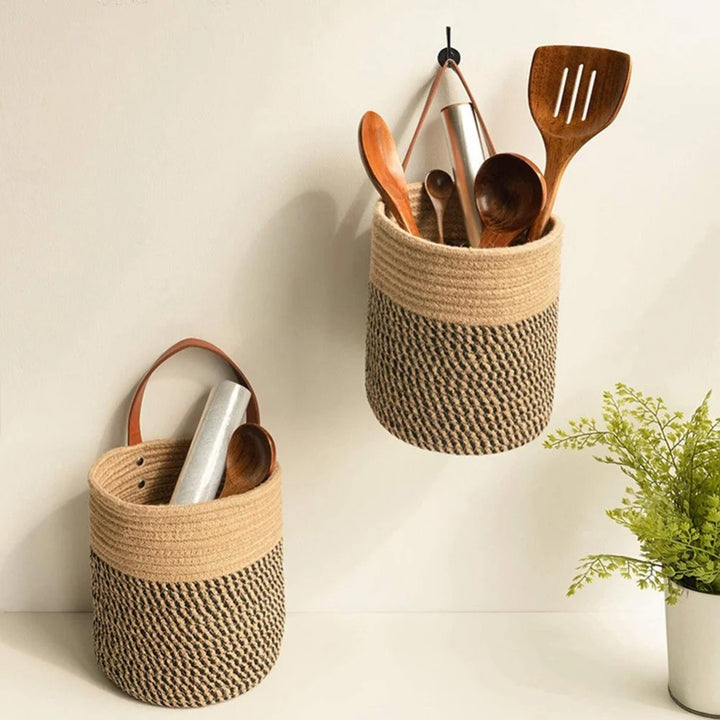 Handwoven Hanging Storage Baskets