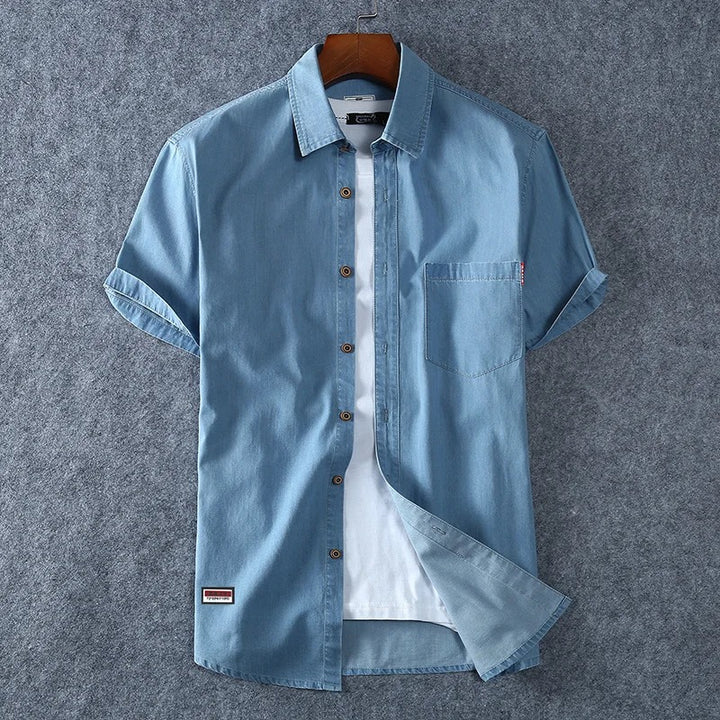 Modern Mandarin Denim Shirt™