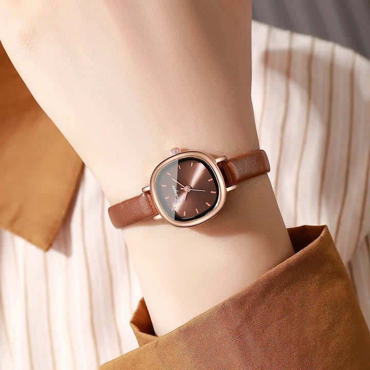Lennox Square-Dial Leather Watch