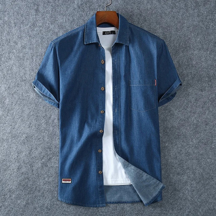 Modern Mandarin Denim Shirt™