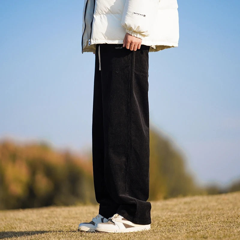 Corduroy Drawstring Pants-Wilo Wale