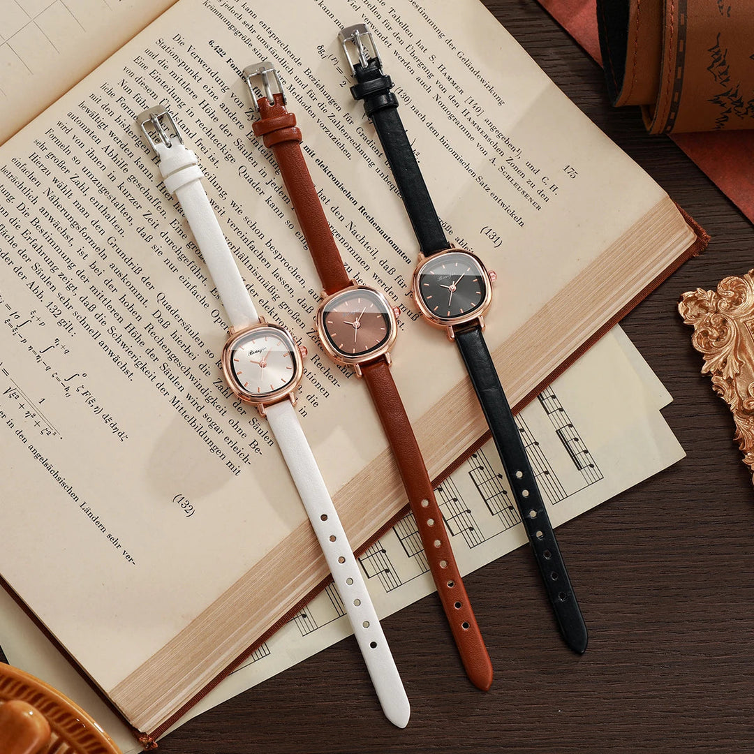 Lennox Square-Dial Leather Watch