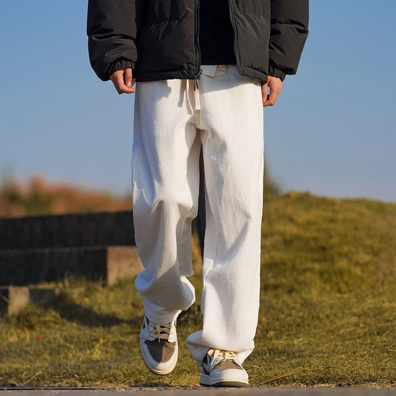 Corduroy Drawstring Pants-Wilo Wale