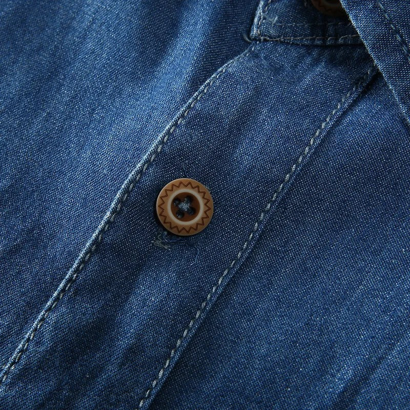 Modern Mandarin Denim Shirt™