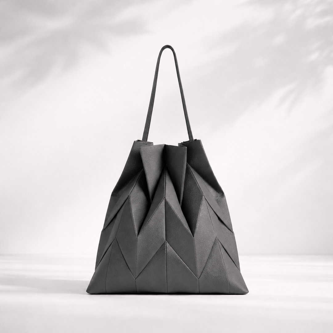 Solenne Pleated Canvas Tote Bag