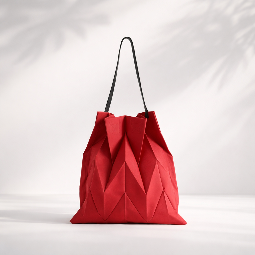 Solenne Pleated Canvas Tote Bag