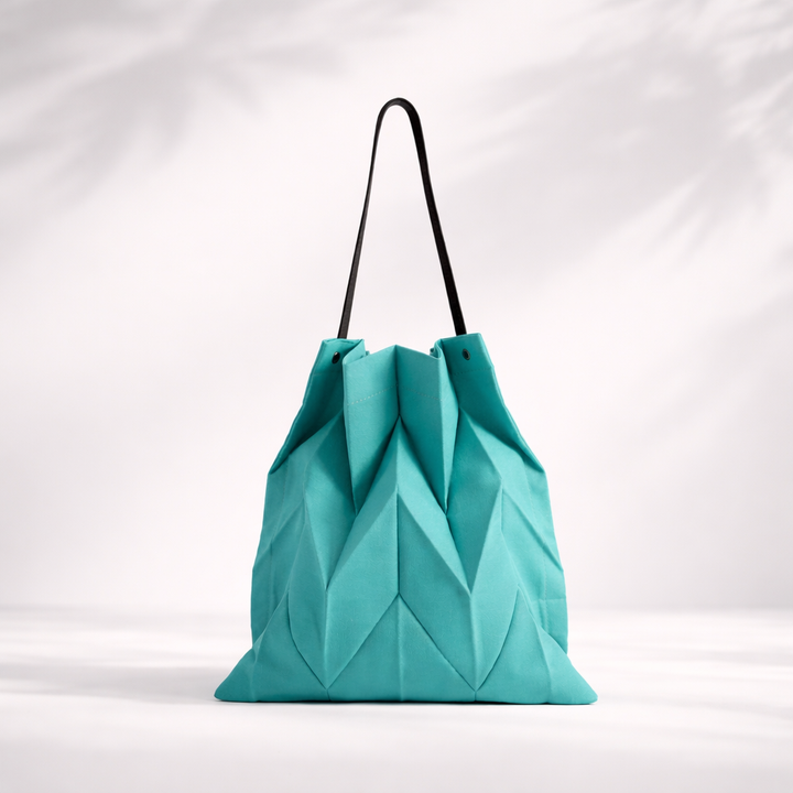 Solenne Pleated Canvas Tote Bag