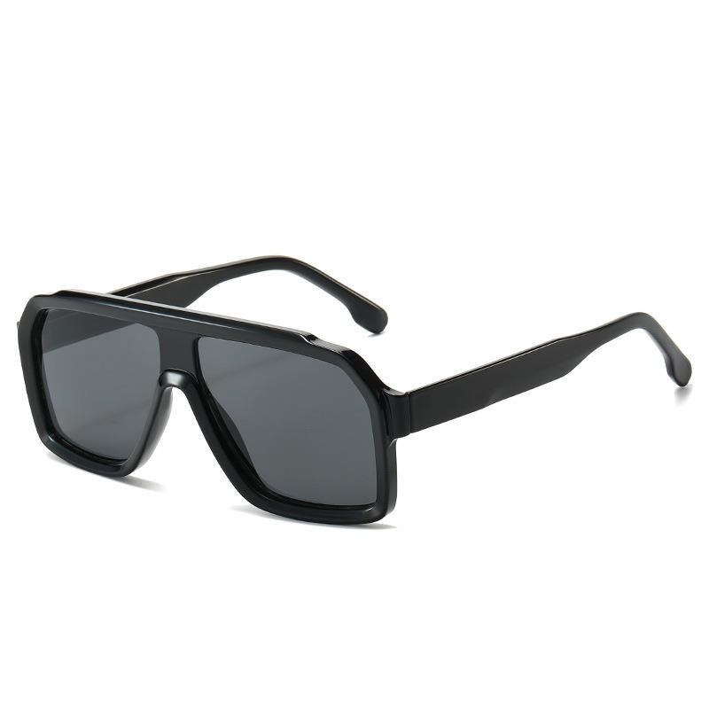 Black sunglasses with a white background