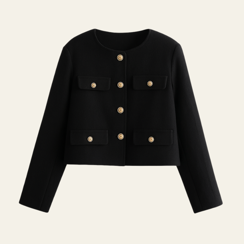 Aurelia Wool Cropped Sweater Jacket
