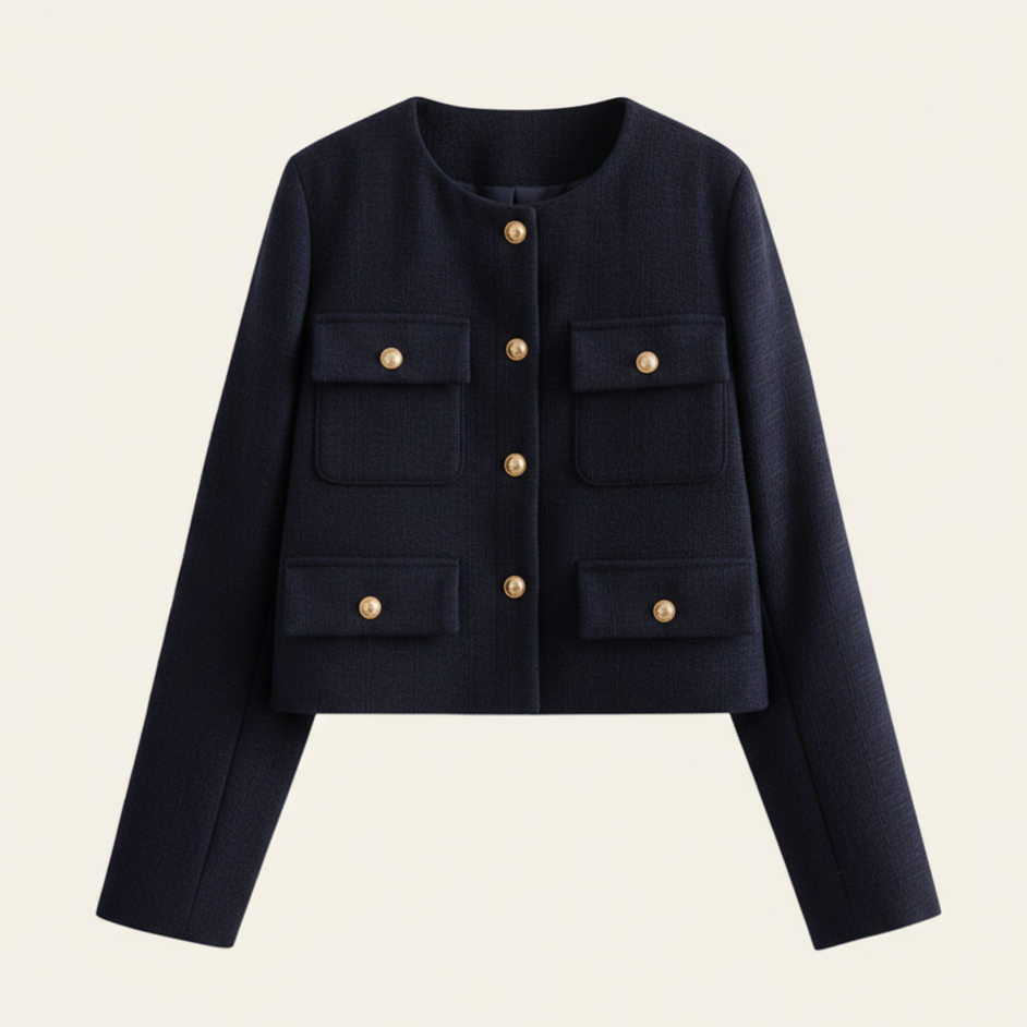 Aurelia Wool Cropped Sweater Jacket