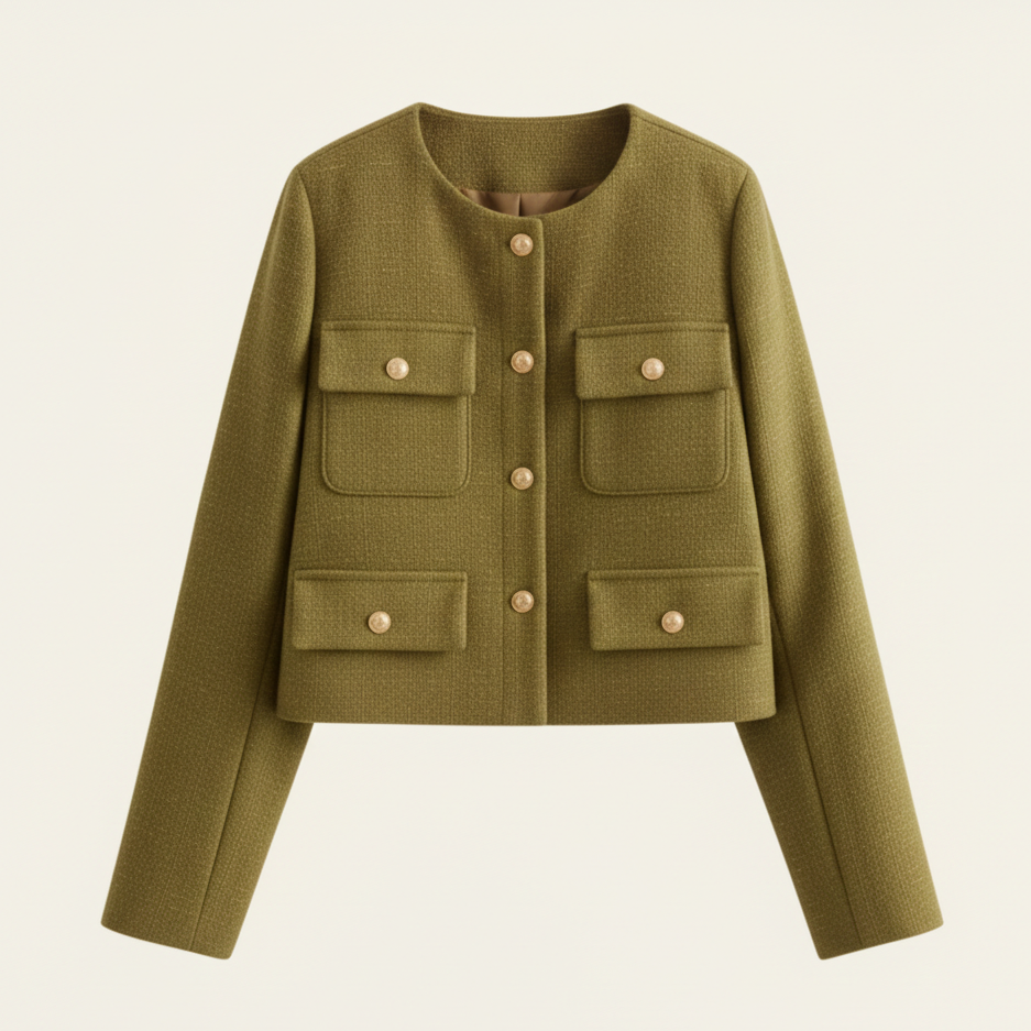 Aurelia Wool Cropped Sweater Jacket