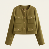 Aurelia Wool Cropped Sweater Jacket