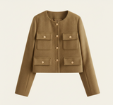Aurelia Wool Cropped Sweater Jacket