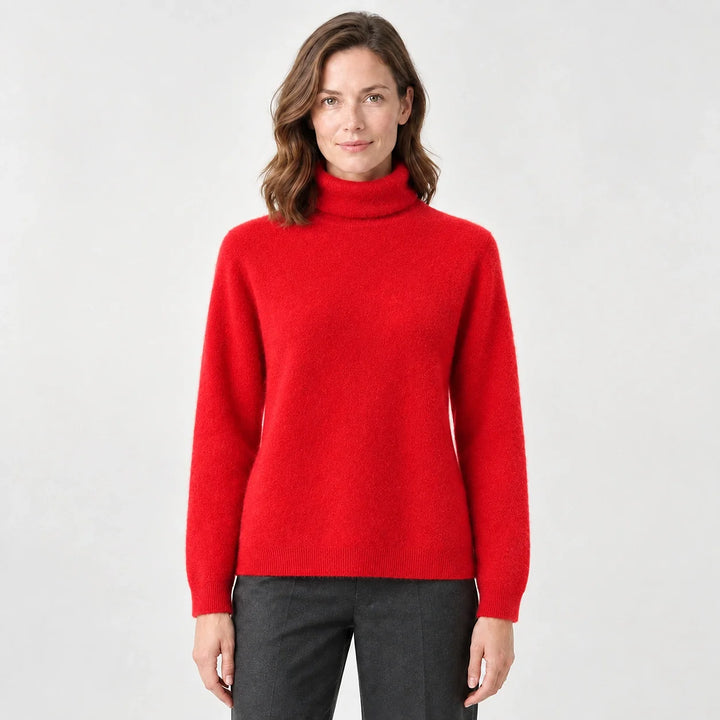 Elara Cashmere Mock-Neck Sweater