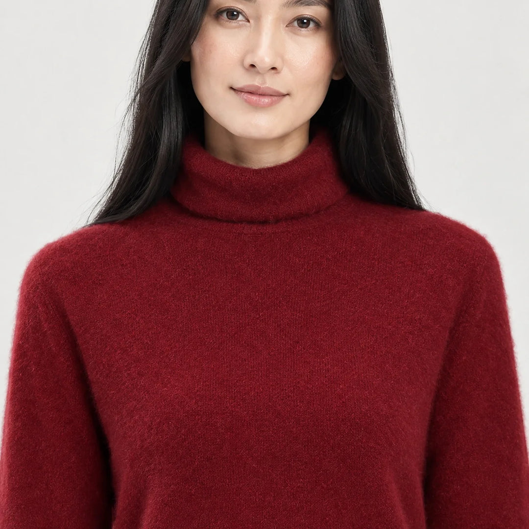 Elara Cashmere Mock-Neck Sweater