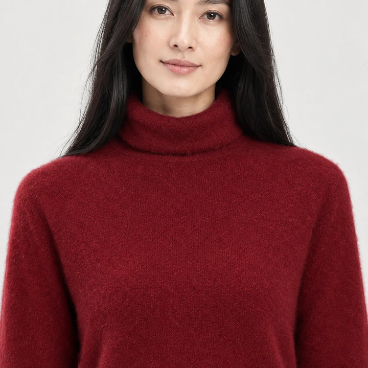 Elara Cashmere Mock-Neck Sweater