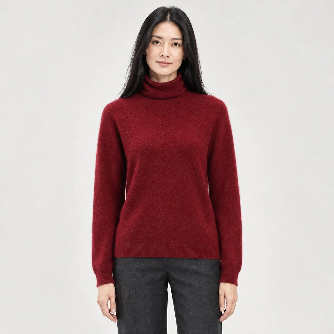 Elara Cashmere Mock-Neck Sweater