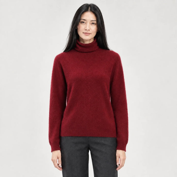 Elara Cashmere Mock-Neck Sweater