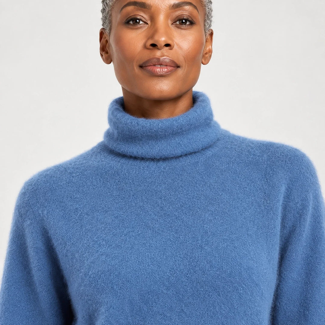 Elara Cashmere Mock-Neck Sweater