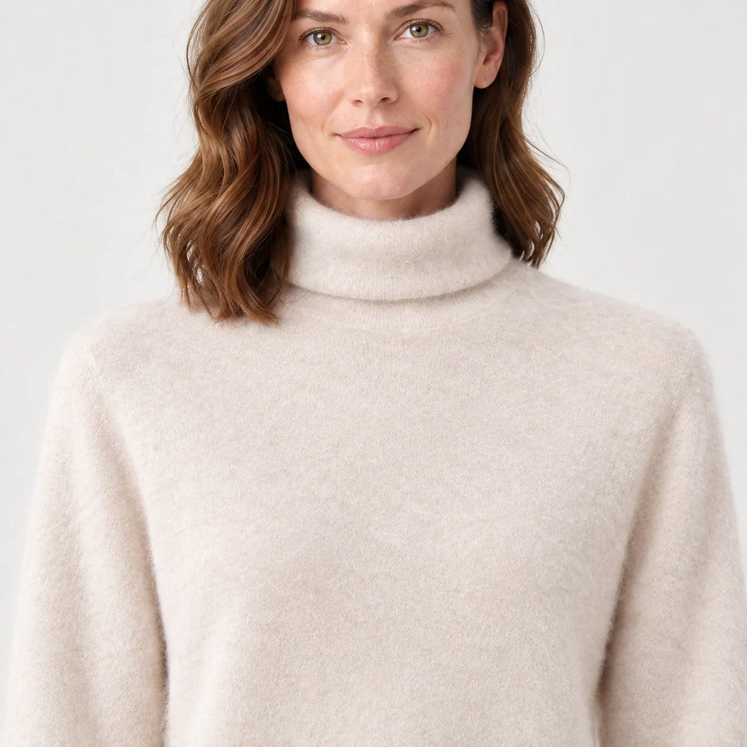 Elara Cashmere Mock-Neck Sweater
