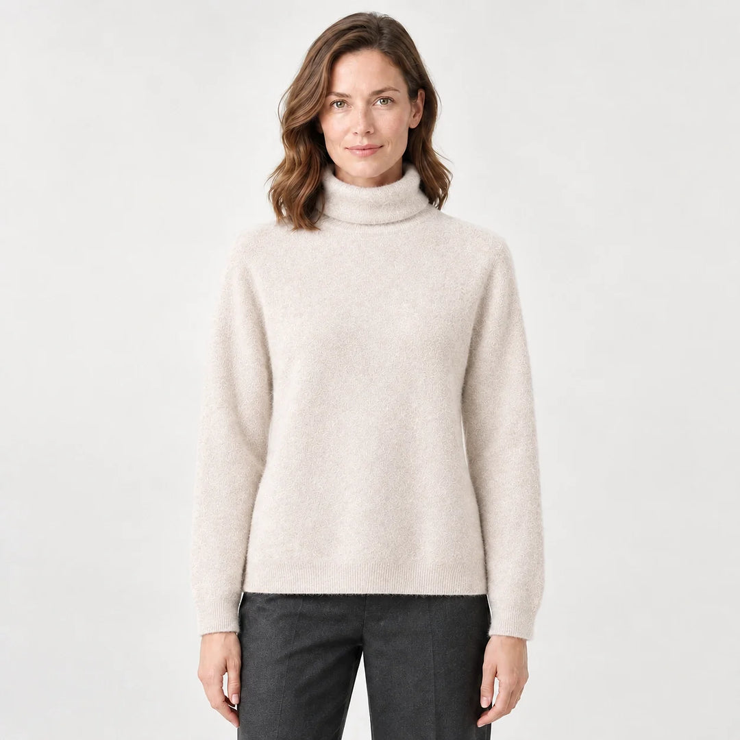 Elara Cashmere Mock-Neck Sweater