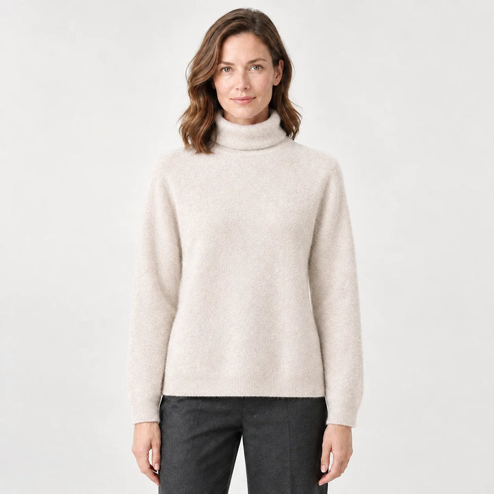 Elara Cashmere Mock-Neck Sweater