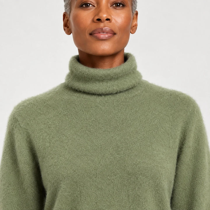 Elara Cashmere Mock-Neck Sweater