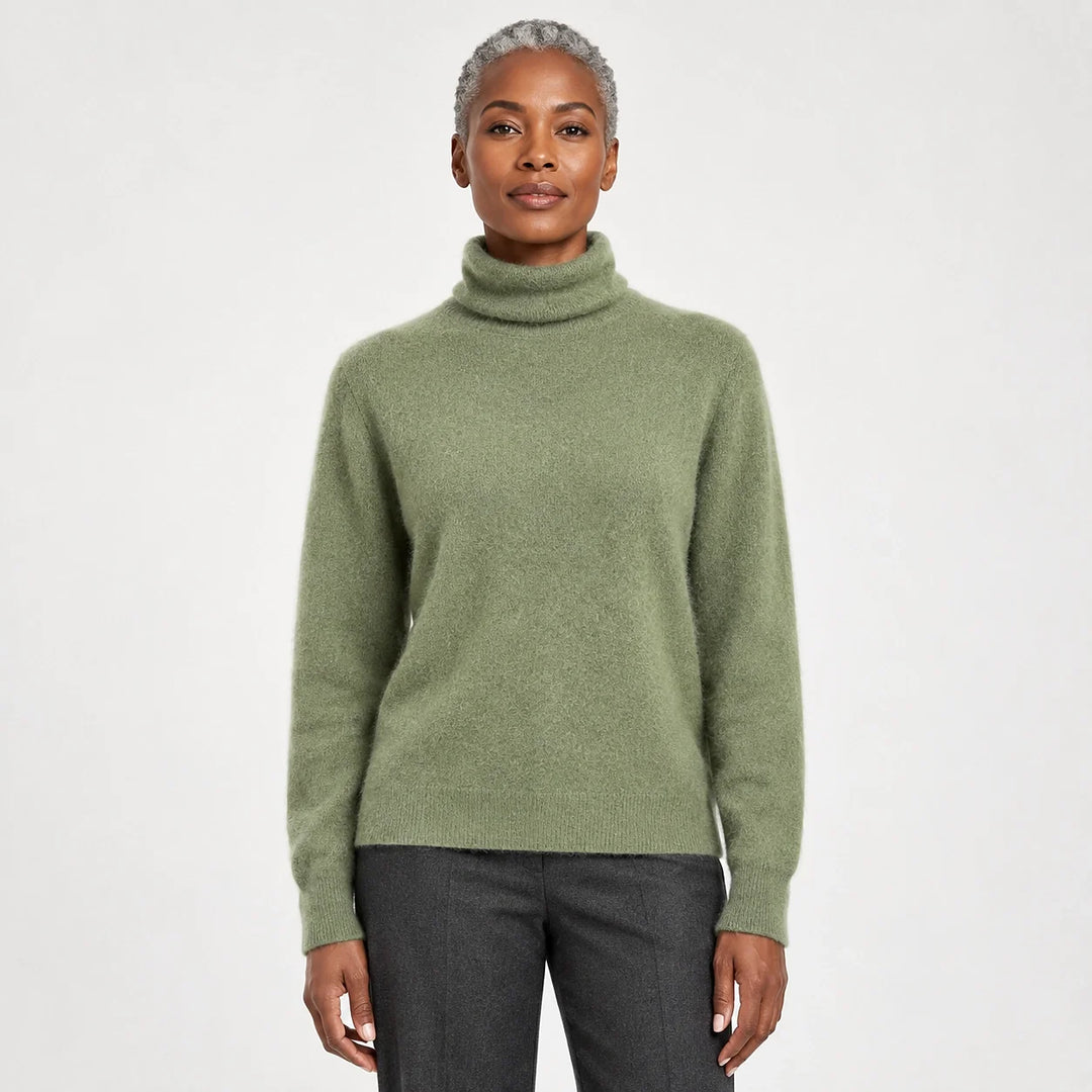 Elara Cashmere Mock-Neck Sweater