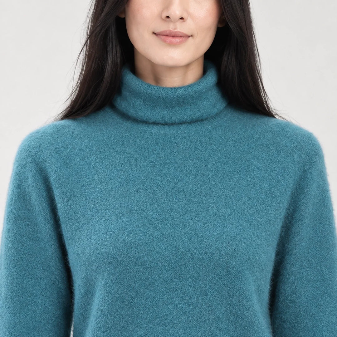 Elara Cashmere Mock-Neck Sweater