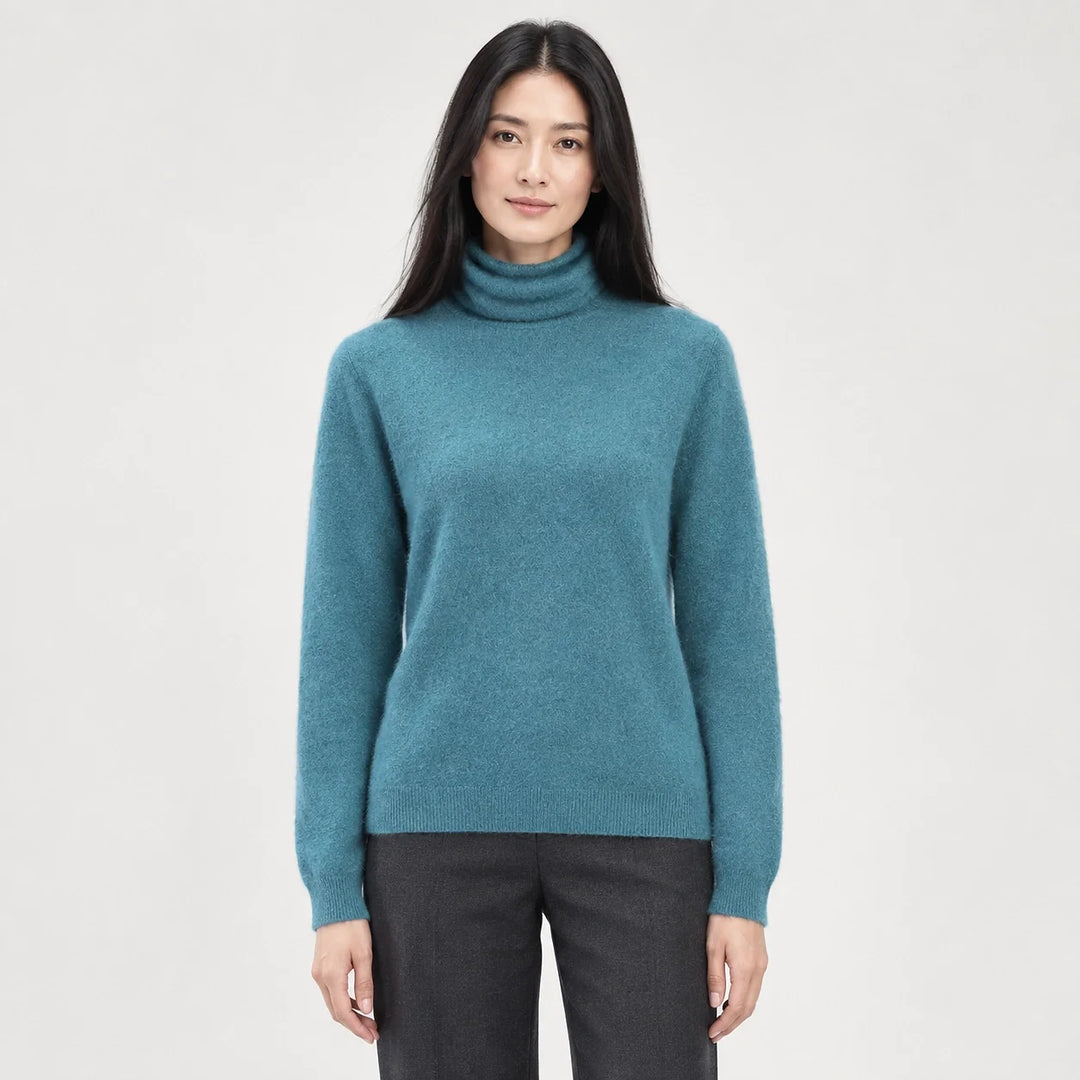 Elara Cashmere Mock-Neck Sweater