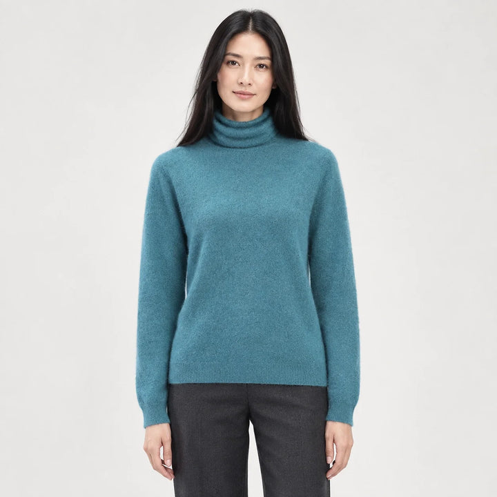 Elara Cashmere Mock-Neck Sweater