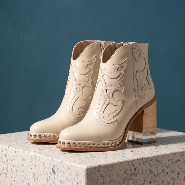Maribel Studded Western Ankle Boots