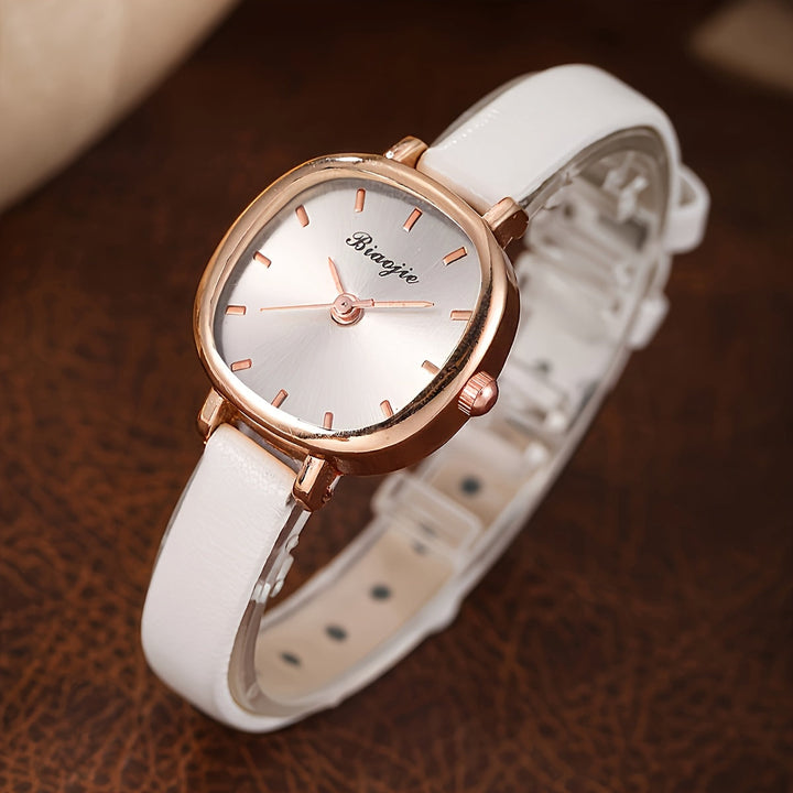 Lennox Square-Dial Leather Watch