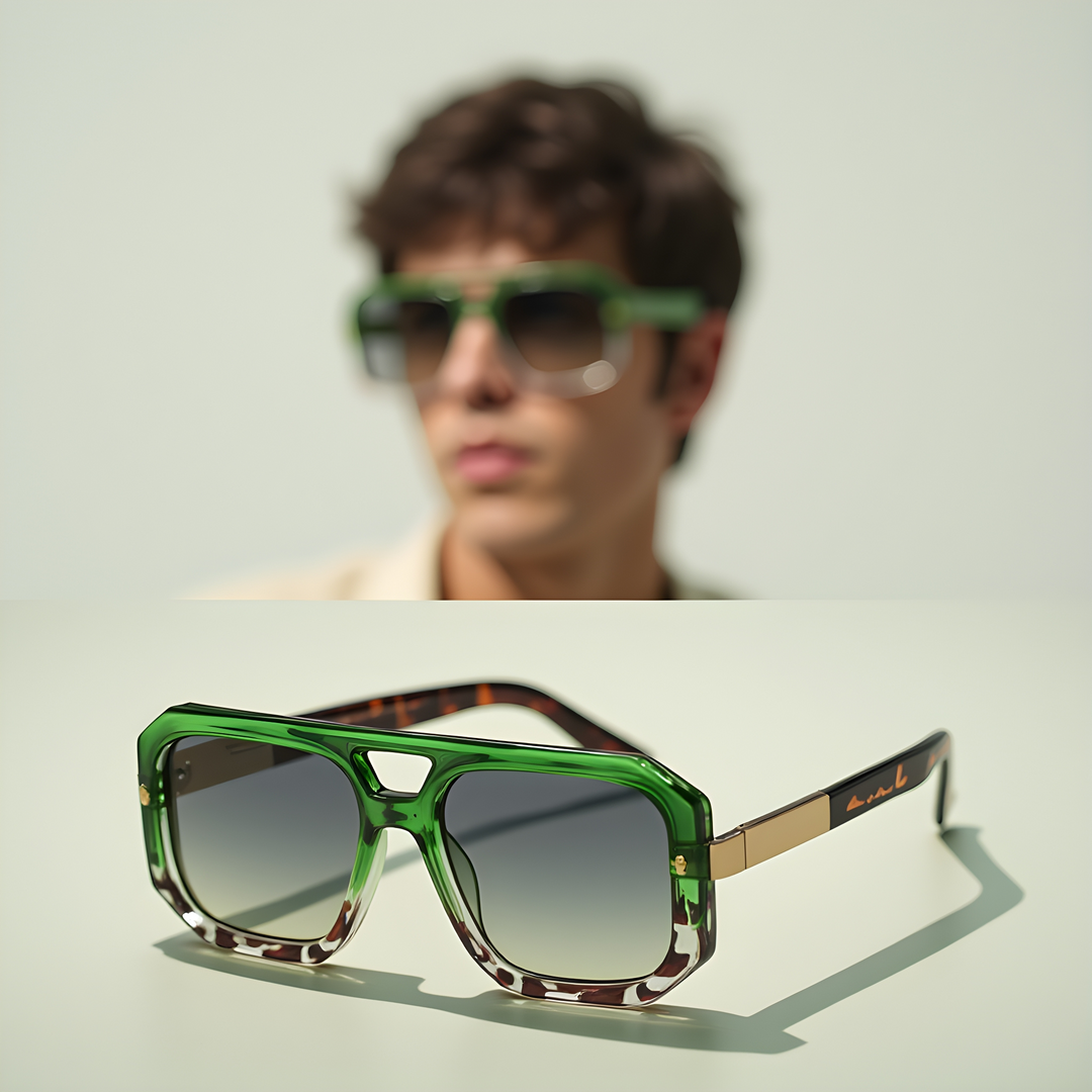 Cavari green gradient sunglasses front view