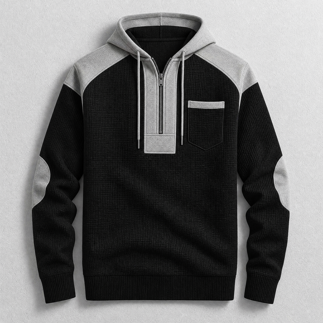 Bexley Waffle-Knit Pullover Hoodie