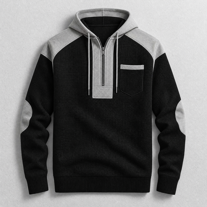 Bexley Waffle-Knit Pullover Hoodie