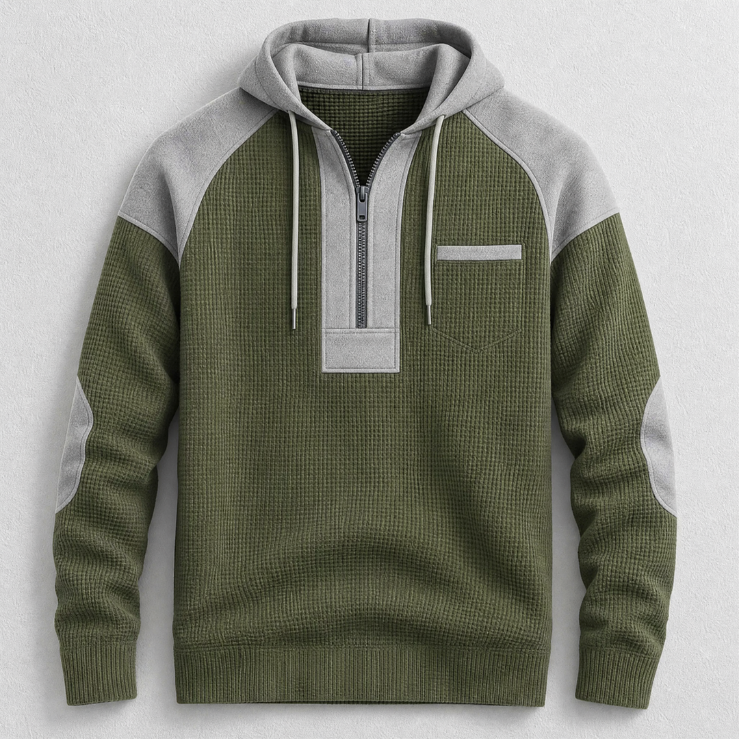 Bexley Waffle-Knit Pullover Hoodie