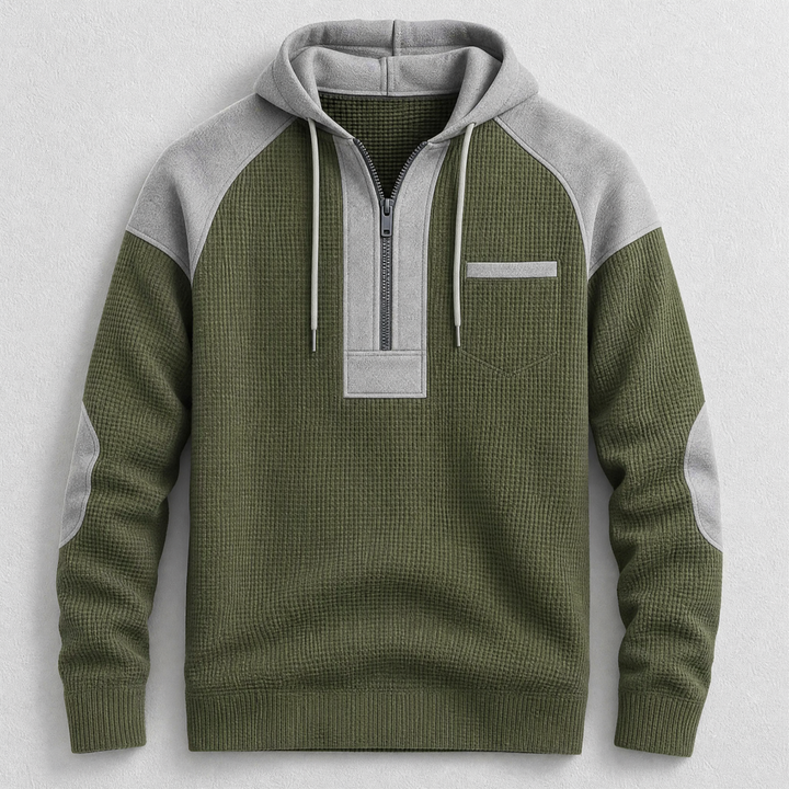 Bexley Waffle-Knit Pullover Hoodie