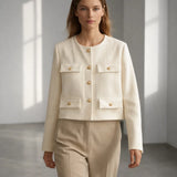 Aurelia Wool Cropped Sweater Jacket