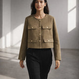 Aurelia Wool Cropped Sweater Jacket
