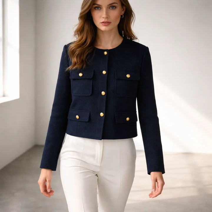 Aurelia Wool Cropped Sweater Jacket