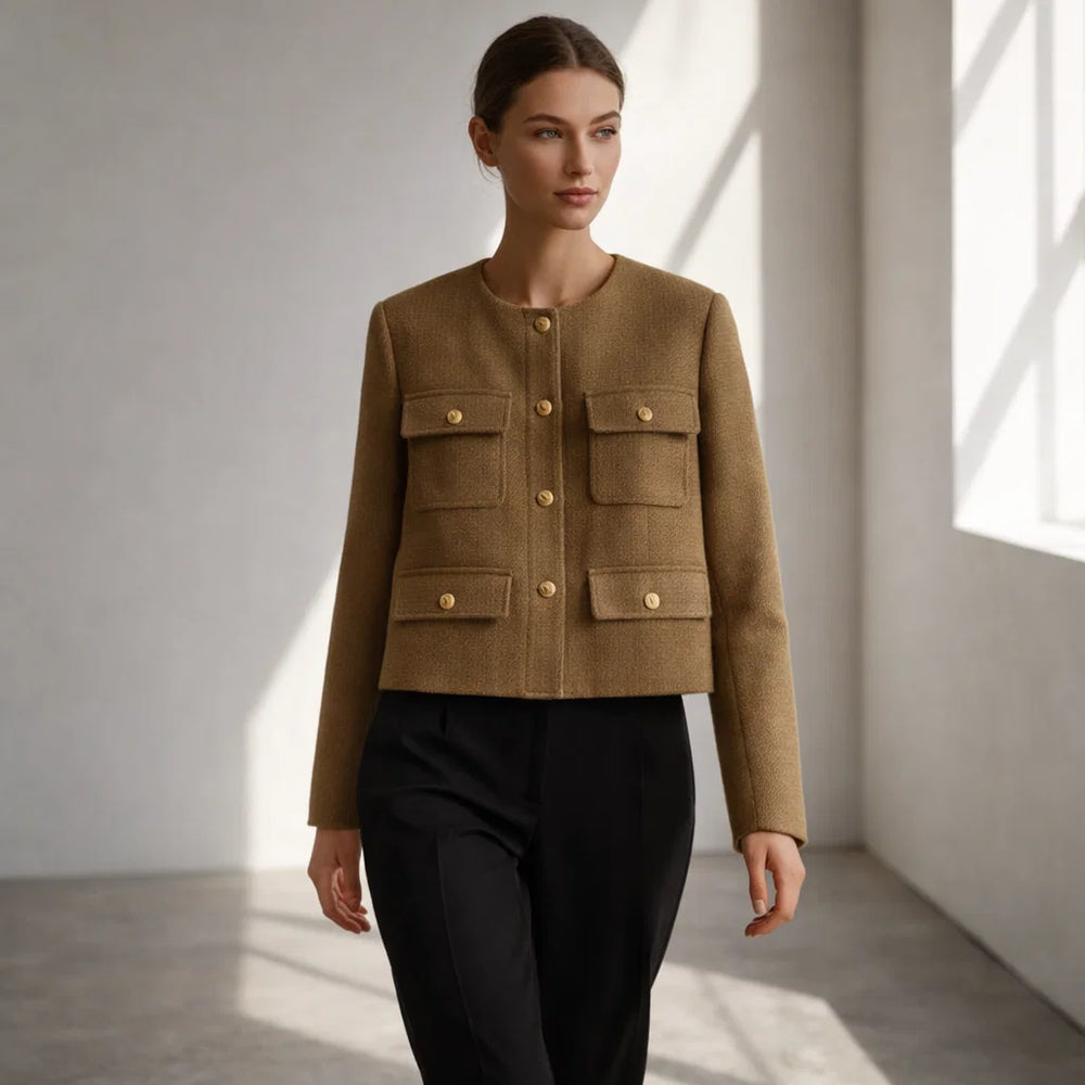 Aurelia Wool Cropped Sweater Jacket
